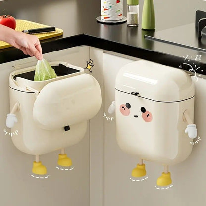 Wall Mount Kitchen Bin No Drill Adhesive Cabinet Door 9L Space Saver V1232-BGLJTKA001