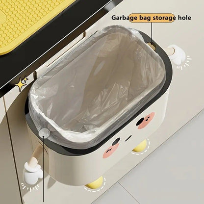 Wall Mount Kitchen Bin No Drill Adhesive Cabinet Door 12L Space Save V1232-BGSLJTKA002