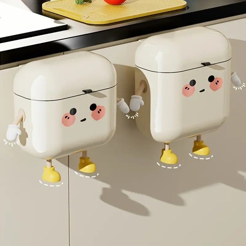 Wall Mount Kitchen Bin No Drill Adhesive Cabinet Door 12L Space Save V1232-BGSLJTKA002