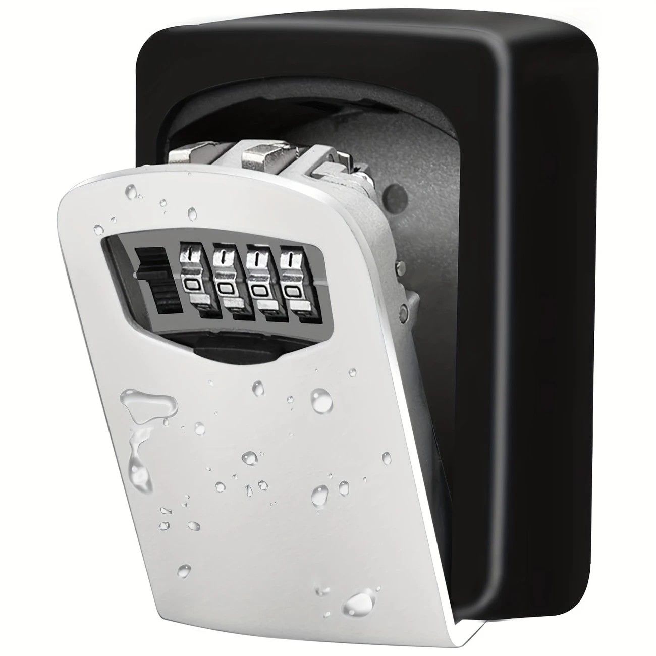Household Wall-Mounted Key Box, Waterproof Secure Key Lockbox with Combination Lock, Large-Capacity Outdoor V1232-BGSYSH001