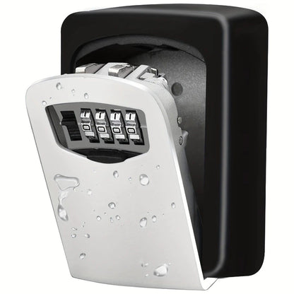 Household Wall-Mounted Key Box, Waterproof Secure Key Lockbox with Combination Lock, Large-Capacity Outdoor V1232-BGSYSH001
