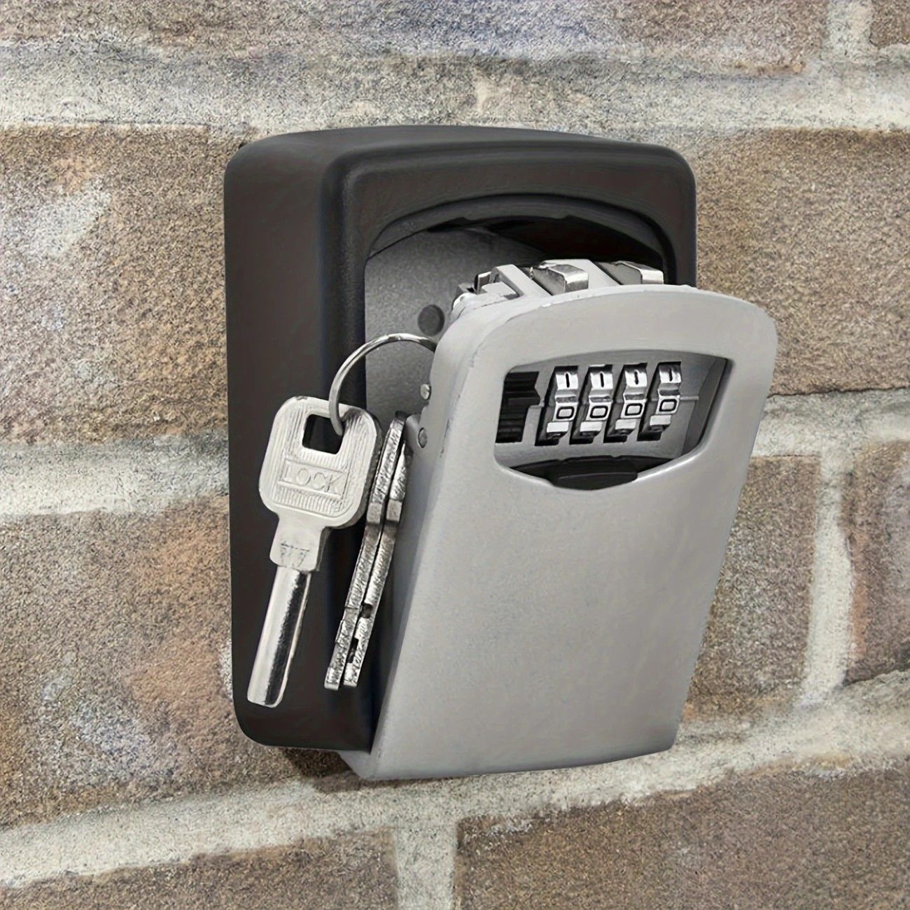 Household Wall-Mounted Key Box, Waterproof Secure Key Lockbox with Combination Lock, Large-Capacity Outdoor V1232-BGSYSH001