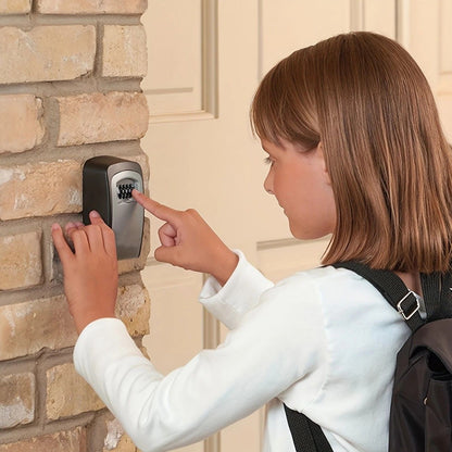 Household Wall-Mounted Key Box, Waterproof Secure Key Lockbox with Combination Lock, Large-Capacity Outdoor V1232-BGSYSH001