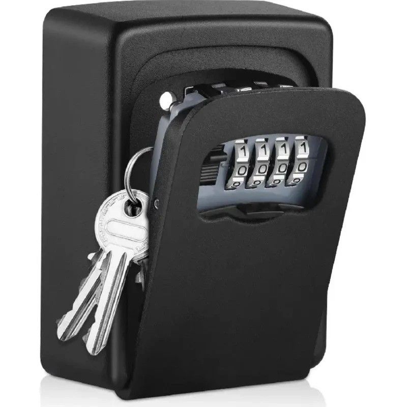 Household Wall-Mounted Key Box, Waterproof Secure Key Lockbox with Combination Lock, Large-Capacity Outdoor V1232-BGSYSH001
