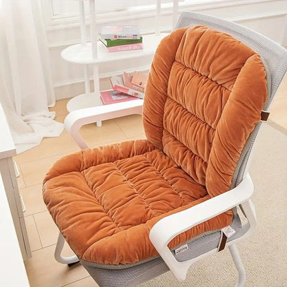 Winter Thick Fleece Seat & Back Cushion Set - 90cm Sofa Office Chair Warmer (khaki) V1232-BGYD004