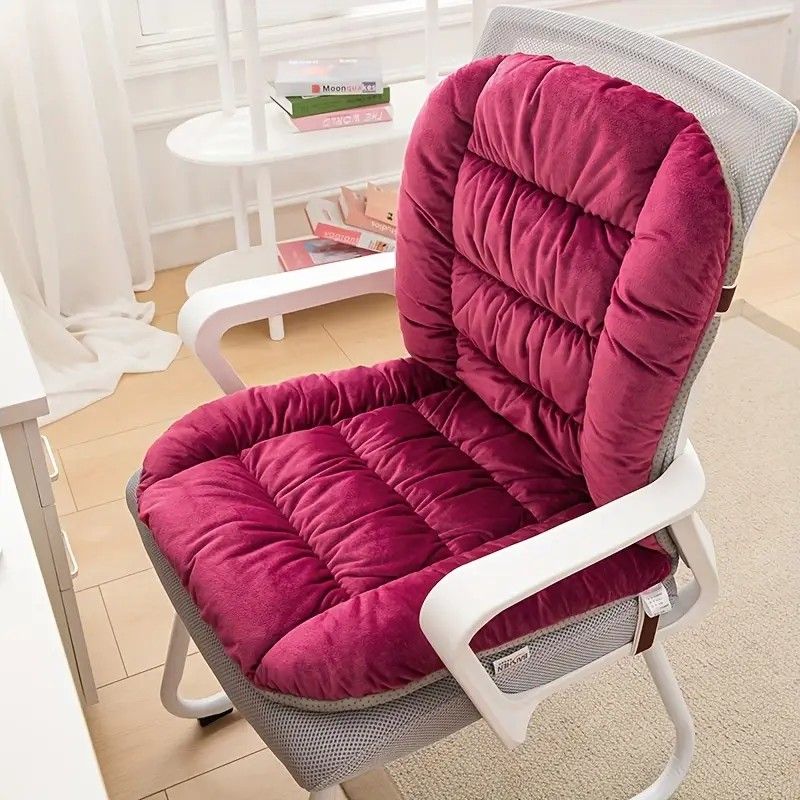 Winter Thick Fleece Seat & Back Cushion Set - 90cm Sofa Office Chair Warmer (khaki) V1232-BGYD004