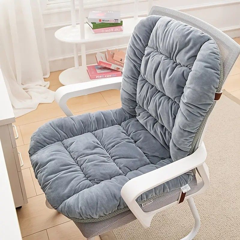 Winter Thick Fleece Seat & Back Cushion Set - 90cm Sofa Office Chair Warmer (PINK) V1232-BGYD005