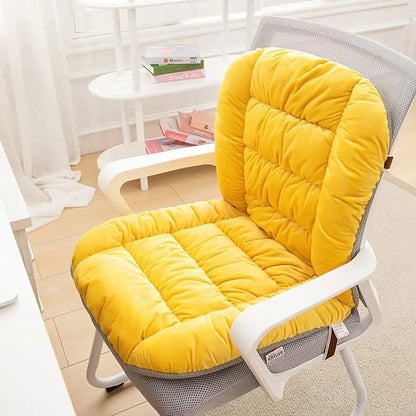 Winter Thick Fleece Seat & Back Cushion Set - 90cm Sofa Office Chair Warmer (sandy beige) V1232-BGYD006