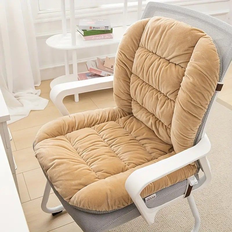 Winter Thick Fleece Seat & Back Cushion Set - 90cm Sofa Office Chair Warmer (ORANGE) V1232-BGYD007