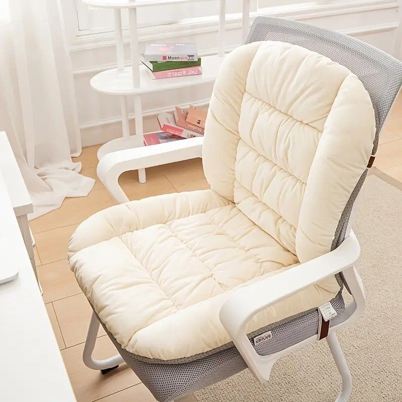 Winter Thick Fleece Seat & Back Cushion Set - 90cm Sofa Office Chair Warmer (aqua) V1232-BGYD011