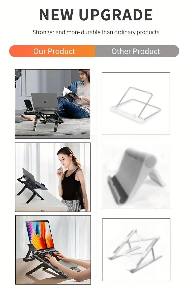 Multifunctional Laptop Stand: Portable and Foldable, 7-Level Height Adjustment, Efficient Heat Dissipation, V1232-BJBDNZJ001