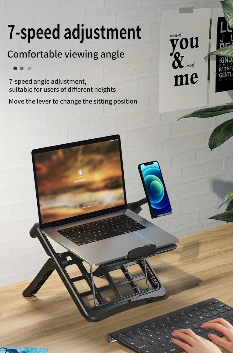 Multifunctional Laptop Stand: Portable and Foldable, 7-Level Height Adjustment, Efficient Heat Dissipation, V1232-BJBDNZJ001