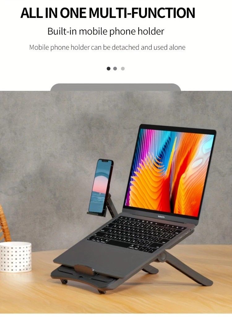 Multifunctional Laptop Stand: Portable and Foldable, 7-Level Height Adjustment, Efficient Heat Dissipation, V1232-BJBDNZJ001