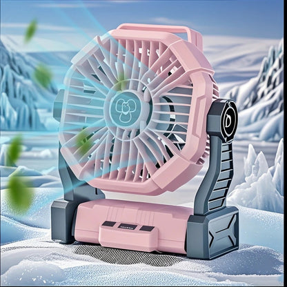 2-in-1 Portable Fan & Light, Quiet & Cool for Outdoor Use black V1232-BXSFS001