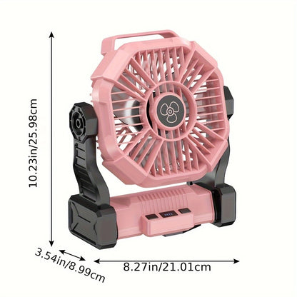 PINK 2-in-1 Portable Fan & Light, Quiet & Cool for Outdoor Use V1232-BXSFS002
