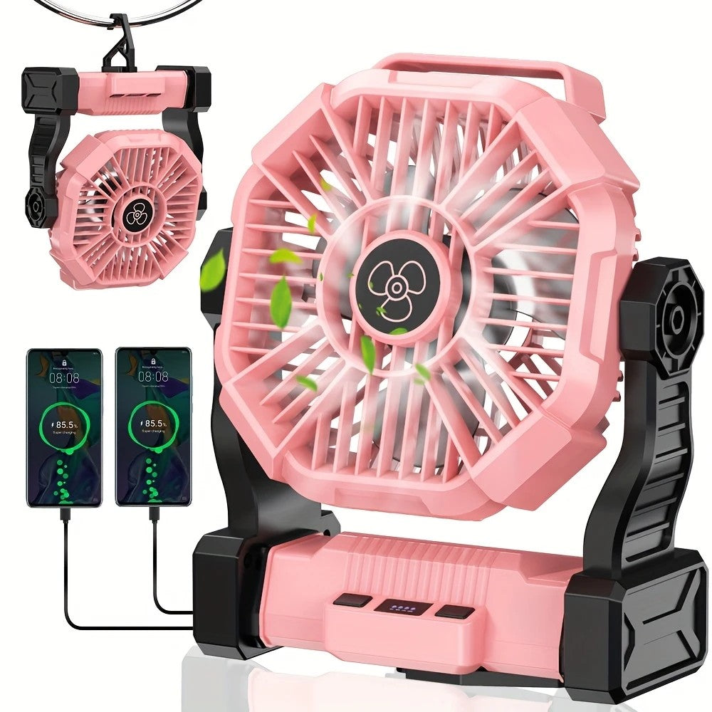 GREEN 2-in-1 Portable Fan & Light, Quiet & Cool for Outdoor Use V1232-BXSFS003