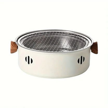 Portable mini tabletop barbecue grill, made of stainless steel, includes a grill mesh, designed for home use, V1232-BXSSKL001