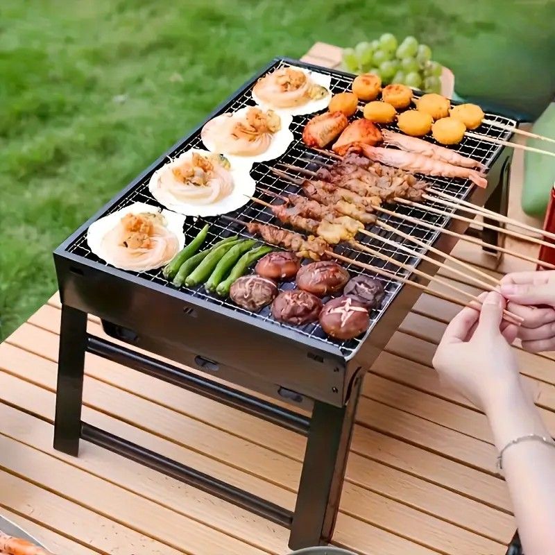 Portable Folding Grill: 4-Step Assembly, Light & Portable, Sturdy Design, Enjoy Outdoor Grilling Anytime V1232-BXSSKL002