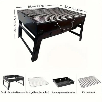 Portable Folding Grill: 4-Step Assembly, Light & Portable, Sturdy Design, Enjoy Outdoor Grilling Anytime V1232-BXSSKL002