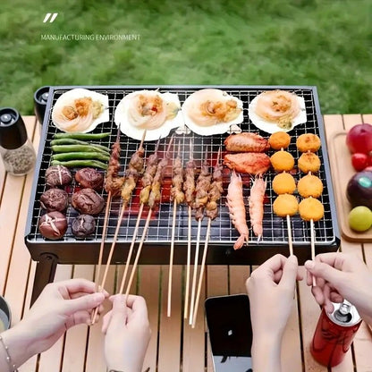 Portable Folding Grill: 4-Step Assembly, Light & Portable, Sturdy Design, Enjoy Outdoor Grilling Anytime V1232-BXSSKL002