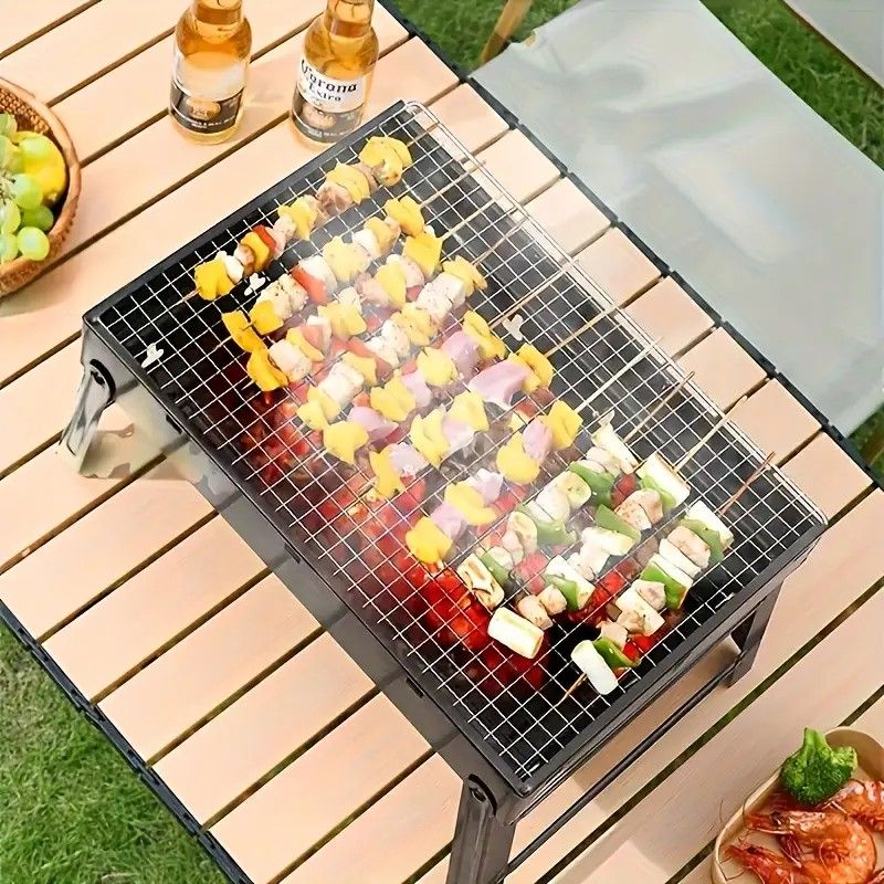 Portable Folding Grill: 4-Step Assembly, Light & Portable, Sturdy Design, Enjoy Outdoor Grilling Anytime V1232-BXSSKL002