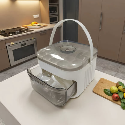 1PC Refrigerator Ice Cube Mold, Manual Press Two-Layer Design, Large Capacity Food-Grade PP Material, V1232-BXZBH001