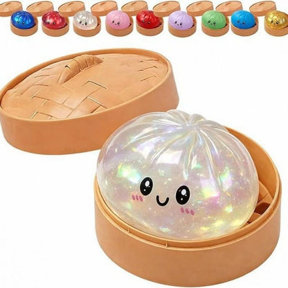 Simulated Smiley Steamed Bun Squishy Toy, Cute Stress Relief Plaything, Soft Slow-Rebound Texture, Adorable V1232-BZNNL002