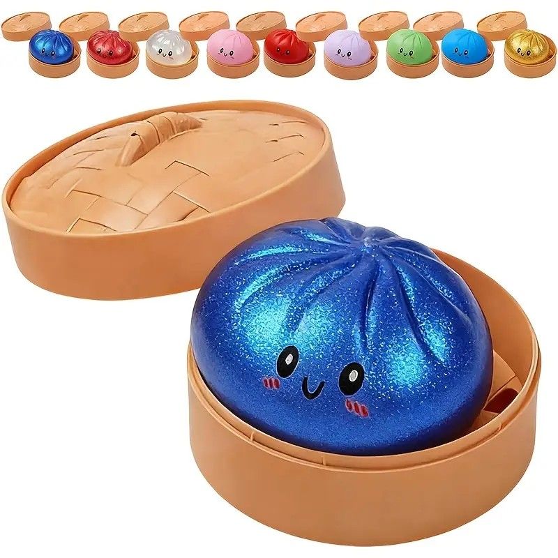 Simulated Smiley Steamed Bun Squishy Toy, Cute Stress Relief Plaything, Soft Slow-Rebound Texture, Adorable V1232-BZNNL004