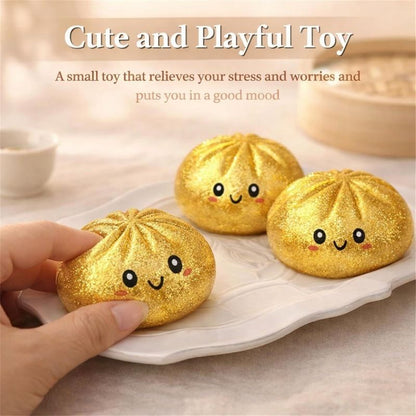 Simulated Smiley Steamed Bun Squishy Toy, Cute Stress Relief Plaything, Soft Slow-Rebound Texture, Adorable V1232-BZNNL004
