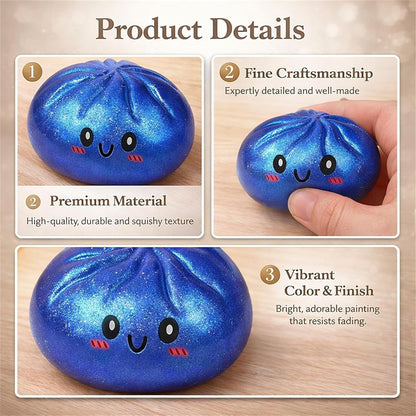 Simulated Smiley Steamed Bun Squishy Toy, Cute Stress Relief Plaything, Soft Slow-Rebound Texture, Adorable V1232-BZNNL004