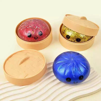 Simulated Smiley Steamed Bun Squishy Toy, Cute Stress Relief Plaything, Soft Slow-Rebound Texture, Adorable V1232-BZNNL004