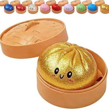 Simulated Smiley Steamed Bun Squishy Toy, Cute Stress Relief Plaything, Soft Slow-Rebound Texture, Adorable V1232-BZNNL004