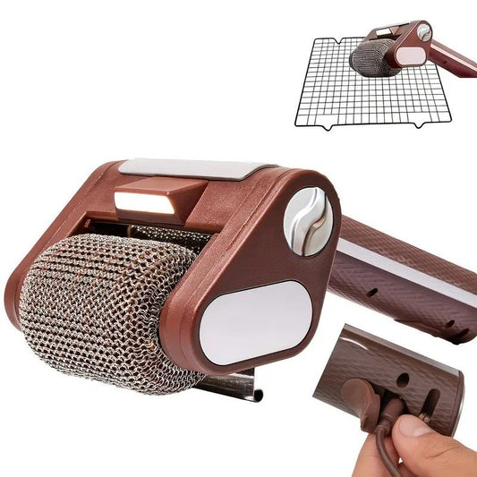 LED-lit electric barbecue brush, rechargeable rotating cleaning, instantly cleans the grill after backyard V1232-CDSSKS001