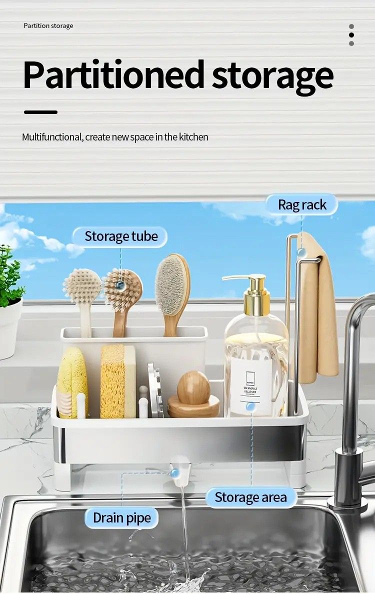 Portable Folding Sink: Space-Saving Storage, Multi-Use for Kitchen, Balcony, and Outdoors V1232-CFLSL001