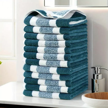12PCS Thick Absorbent Lint-Free Coral Fleece Kitchen Cleaning Cloth, Easily Removes Grease, Hangable for V1232-CFMJ001