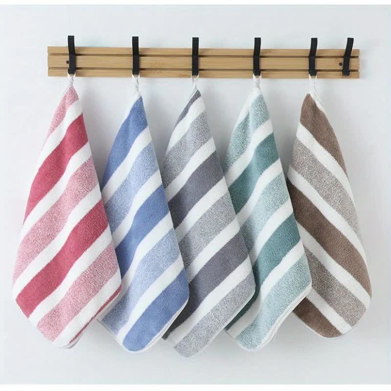 GREEN 12PCS Thick Absorbent Lint-Free Coral Fleece Kitchen Cleaning Cloth, Easily Removes Grease, Hangable V1232-CFMJ002