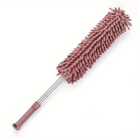 Coffee Brown Household Cleaning Duster / Static Duster / Dust Sweeper / Telescopic & Non-Shedding / Washable V1232-CHT002