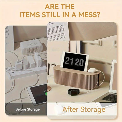1 Multi-Scene Cable Storage Box Durable Desktop TV Cable Management System with Lid Scratch-Resistant Storage V1232-CPSNH002