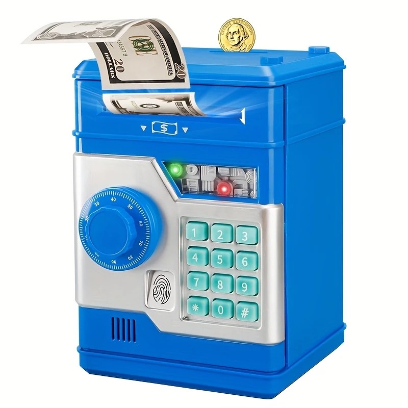 PINK Children's Password Piggy Bank, Dual Lock, Automatic Bill Intake, Develops Savings Habit, Multiple V1232-CQG002