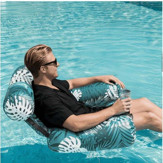 Water Floating Lounge Chair: Floating Pillow Design, Stable Sitting and Lying, Durable Oxford Fabric, Pool V1232-CQYCFC001