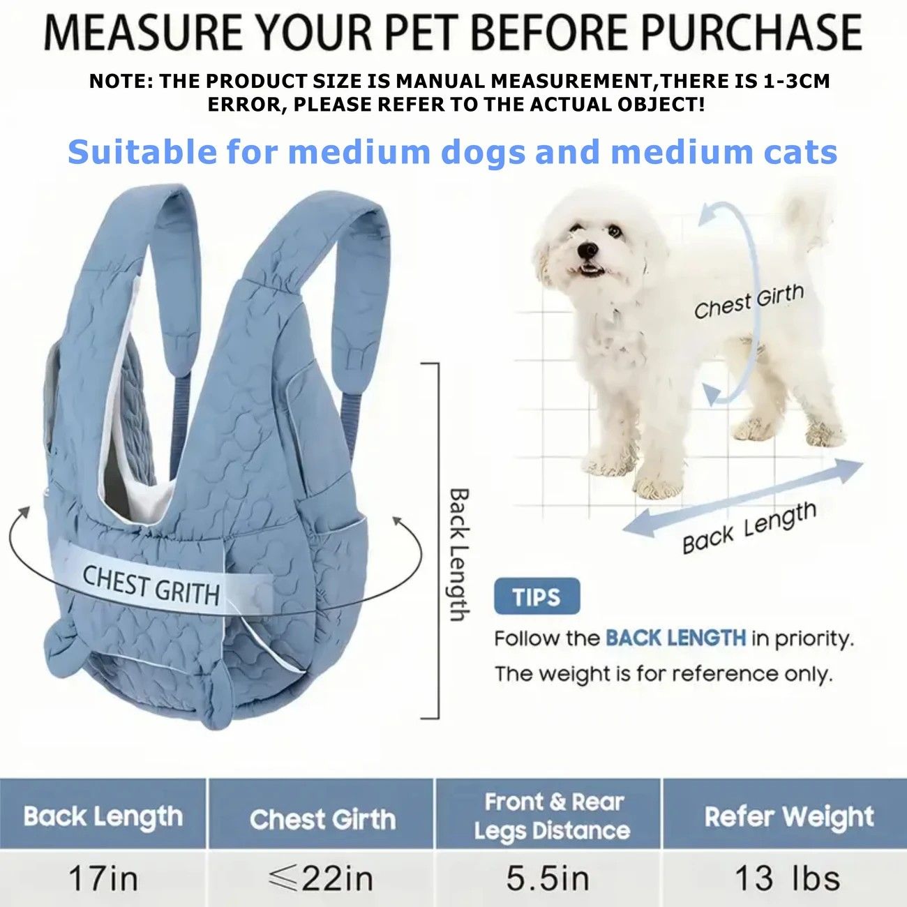 Pet Chest Carrier Front-Facing Backpack Small Dog Cat Breathable Carrier Hands-Free Sling(pink) V1232-CWBB001