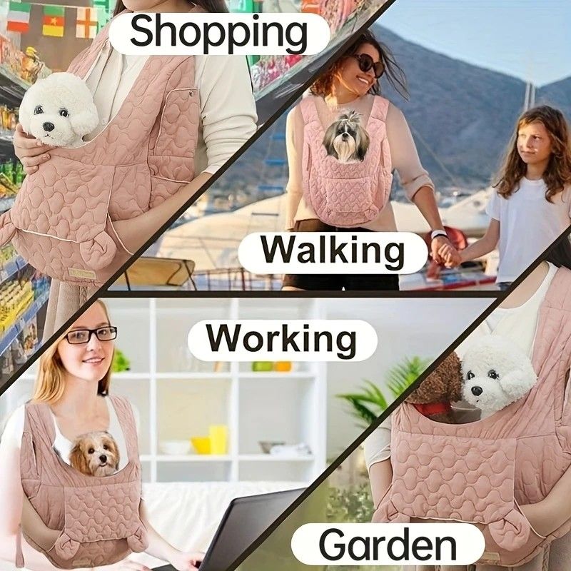 Pet Chest Carrier Front-Facing Backpack Small Dog Cat Breathable Carrier Hands-Free Sling(pink) V1232-CWBB001