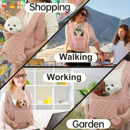 Pet Chest Carrier Front-Facing Backpack Small Dog Cat Breathable Carrier Hands-Free Sling(pink) V1232-CWBB001