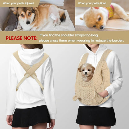 Pet Chest Carrier Front-Facing Backpack Small Dog Cat Breathable Carrier Hands-Free Sling(khaki) V1232-CWBB003