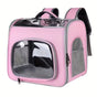 Pet Backpack Portable Transparent Foldable Comfort Design Hands-Free Travel for Cats Small Dogs(PINK) V1232-CWTQBB001