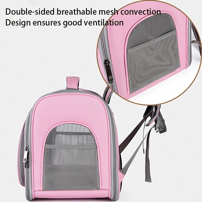 Pet Backpack Portable Transparent Foldable Comfort Design Hands-Free Travel for Cats Small Dogs(grey) V1232-CWTQBB002