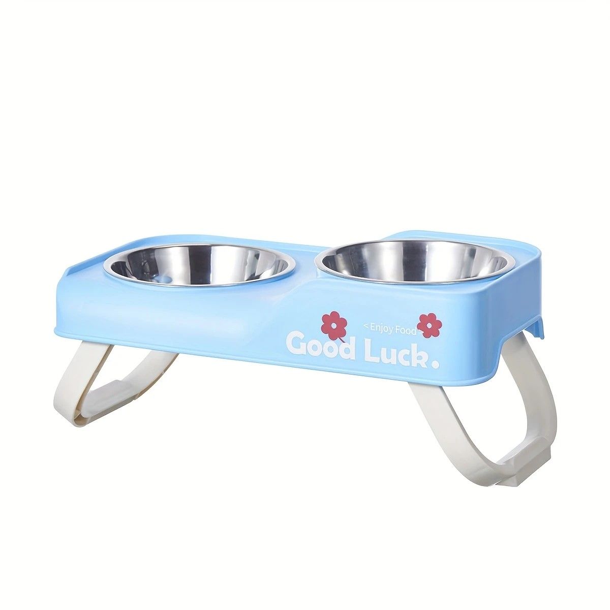 Dopamine Color Pet Bowl Set, Anti-Slip Adjustable Height Design for Small/Medium Dogs and Cats(pink) V1232-CWW002