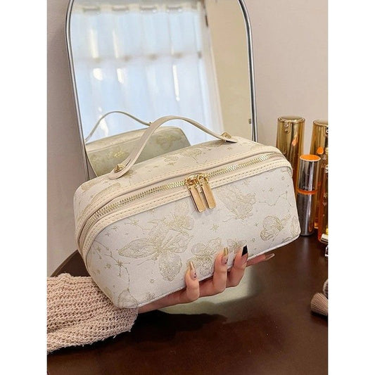 New Vintage-Style Makeup Bag, Portable Large-Capacity Hand-Wash Toiletry Bag, Cosmetic Organizer, Suitable V1232-CXHZSNB002