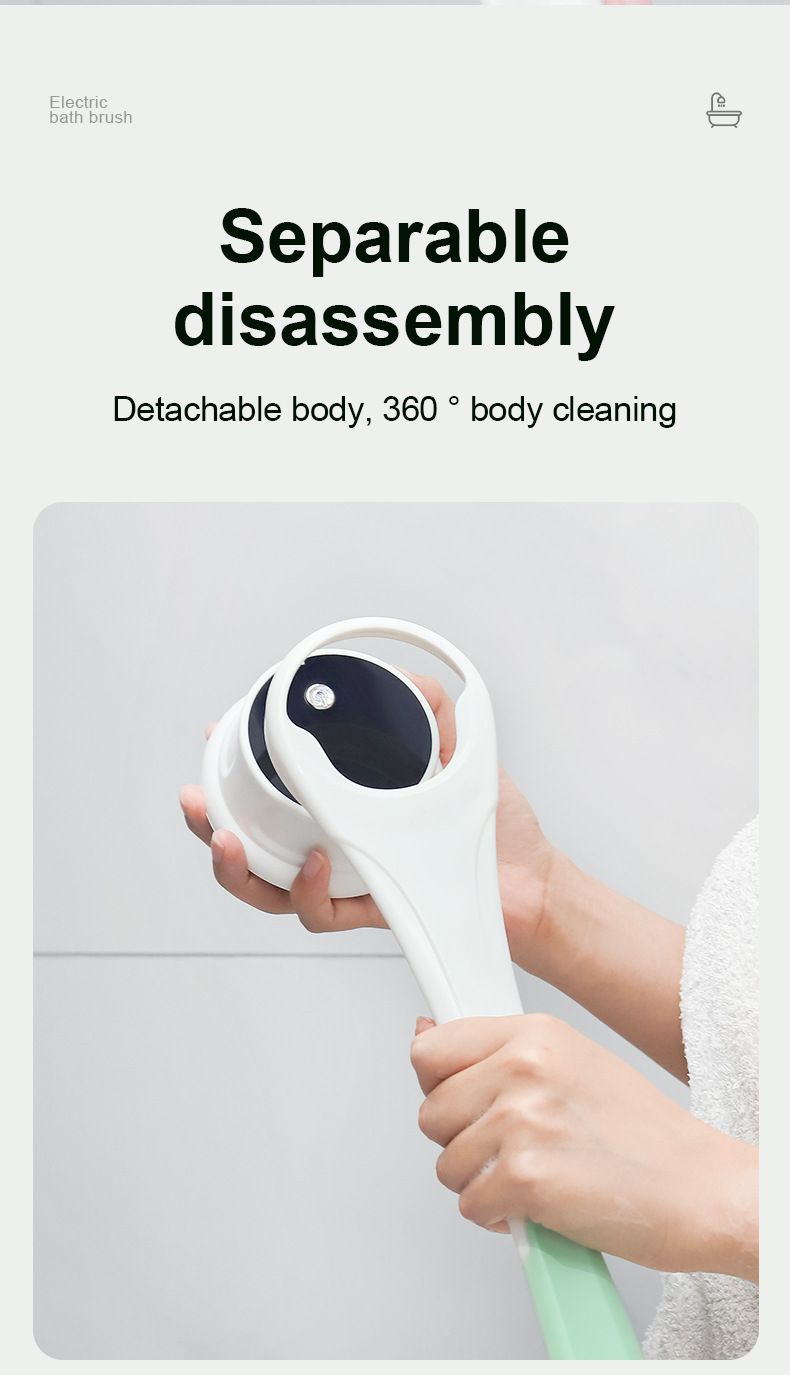 Multi-Function Electric Body Brush: 360 degrees Rotation, Auto-Cleaning, 5 Brush Heads, 3-Speed Adjustment, V1232-DDMYS002