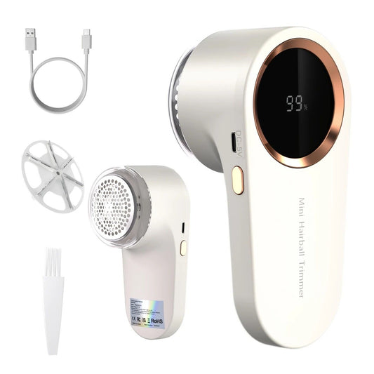 USB rechargeable fabric shaver, digital display portable design, long-lasting battery for home and travel, V1232-DDTMQ002